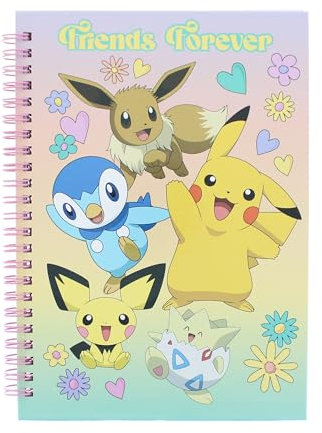 Blueprint Collections Pokémon Friends Forever Spiral Notebook, A5, 80 Lined Pages, Hardback Cover, Cuties Design