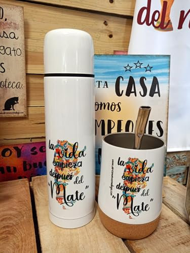 Kit Mate y Termo. La vida empieza después del mate. Argentina. Mate. Original. Diseños propios. Personalizados.