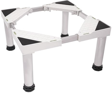 Waschmaschinen Untergestell Kühlschrank Untergestell Waschmaschinensockel bis 150 kg Tragkraft (Einstellbare: Länge 50-75cm Breite 42-65cm Höhe 29-31cm) (Weiß)