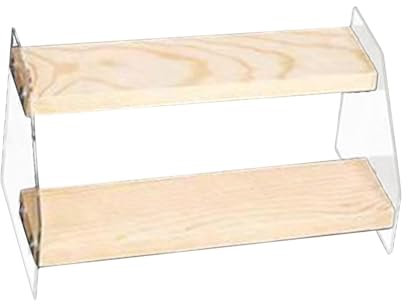 Amagogo Espositore a più Livelli in Acrilico, espositore in Legno da banco, Collezione espositiva, espositore a scaletta per Cupcake e Gioielli, 2 Strati