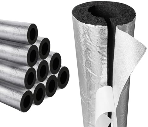 Frostschutzisolierrohr für den Außenbereich, Rohrisolierung, Selbstklebendes Schaumisolierrohr, Wasserdichte Rohrisolierung, 95cm Länge / 20 mm 30 mm Wandstärke(TK 20mm/0.8,ID 22 mm/0.9)