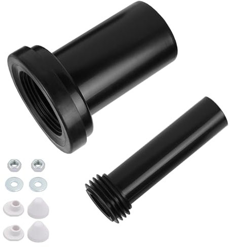Kit de raccordement pour WC mural, 185 mm, joint, tuyau de vidange, tuyau de vidange, avec capuchons (tuyau de chasse + tuyau d'évacuation + capuchons, 185 mm)