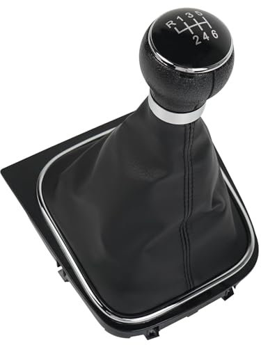 OTUAYAUTO Schaltsack Schaltmanschette mit Schaltknauf und Rahmen, als Komplettset Plug Play Ersatzteil Passend für Golf 5 Golf 6, 6 Gang OEM: 1K0711113, 5K0711113, 1K8711113