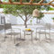 Fasba 3-TLG. Garten Essgruppe, Balkonmöbel, Sitzgruppe Outdoor, Gartenmöbel Set, Gartengarnitur, Gartenset, Poly Rattan Grau