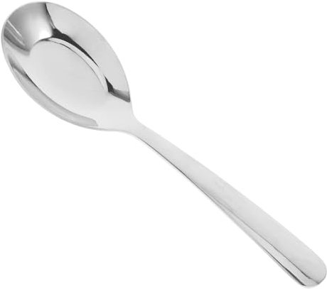 MAGICLULU Cucchiaio Piatto Cucchiaio Da Portata in Acciaio Inossidabile Cucchiaio Da Zuppa Cucchiaio Da Frutta Cucchiaio Per Cereali Adatto Per La Cucina Di Casa Ristorante Argento
