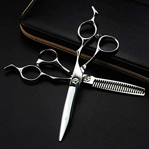 Professional Japan 440c 6 inch Upscale Silver Cutting Barber Haircut thinning Hairdressing