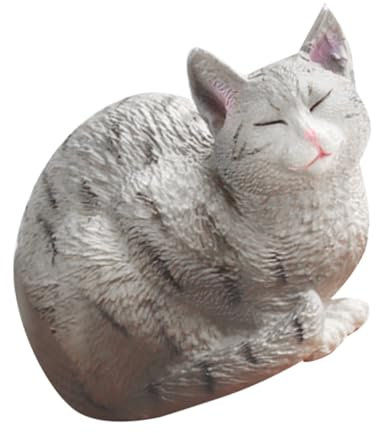TOYANDONA Cat Garden Statue Schlafende Katzenfigur Kunststoff Für Garten Und Niedliche Garten Deko Für Außenbereiche Und Innenräume Tierische Gartenfigur Für Kreative Dekoration