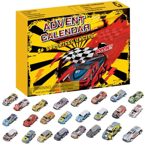 Cars Adventskalender 2024, Weihnachtskalender, 24 Tage Rennauto Countdown mit Plastikfahrzeugen, Spaß und farbenfrohe Weihnachtsspielzeug für Jungen Mädchen, Urlaubsgeschenk, 12x10es