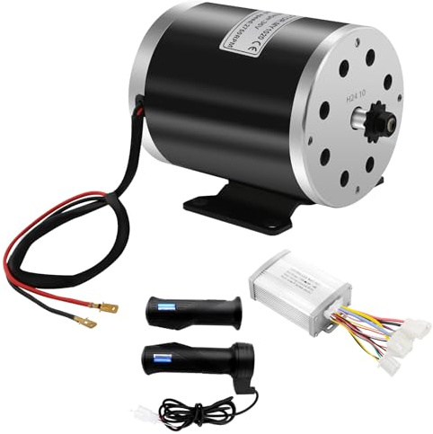 DC Motor 36 V, 800W Brush Motor Conversion Kit mit 2 Handgriff und Steuergerät, 65dB Energiesparend Elektrischer Motor, 2750rpm Elektromotor für Go Karts E-Bike Motorrad Roller