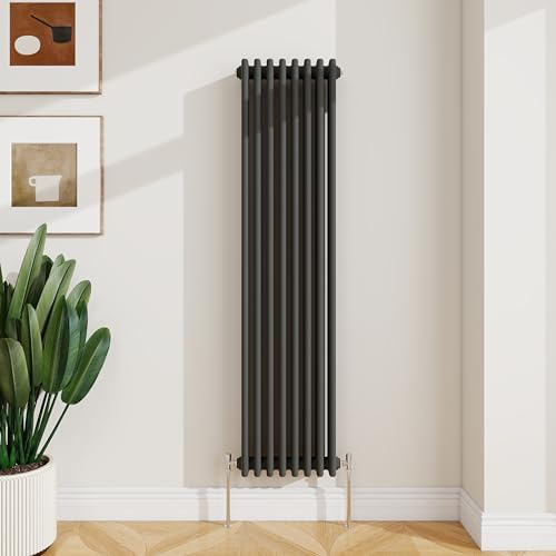 SLINE SANITARY 1500x380mm Cast Iron Style Traditional 3 Column Vertical Anthracite Central Heating Radiator