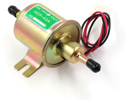 Universal Electric Fuel Pump 12V Low Pressure 4-7 PSI Inline | Heavy Duty Metal HEP-02A; For Carburettor Or Diesel Engine Motorbike