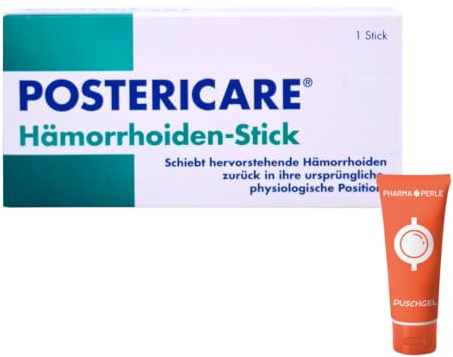 POSTERICARE Hämorrhoiden-Stick I Einfaches & diskretes Hilfsmittel zur Repositionierung äußerer Hämorrhoiden I Hautfreundliches Silikon & ergonomische Form I Spar-Set plus Pharma Perle give-away (1x)