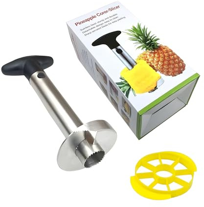ZR Solutions Pineapple Peeler & Corer Slicer Cutter 2 in 1 Stainless Steel Peeler Tool, Quick Peel, Core Fruit Spiral Slicer Pineapple Rings Slice Cutter, Sharp Thicker Blade Kitchen Tools, Gadgets