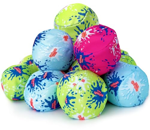 Irrmshr 16 Pack 3 Splash Water Ball,Water Absorbent Balls,Bomb Water Splash Ball for Outdoor Water Fight Game,Swimming Pool,Beach,Summer