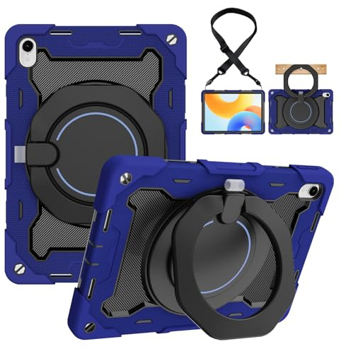 HUOLUNGJIN Funda para tablet Huawei MatePad 11.5 2024 y 2023 de 11.5 pulgadas con soporte giratorio de 360°, funda protectora a prueba de golpes con correa para el hombro, soporte para lápices y