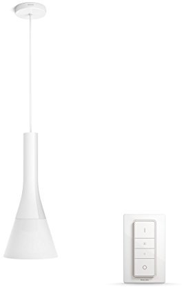 Philips Hue White Ambiance Lampadario LED Smart Explore, Attacco E27, 60 W, Telecomando Dimmer Switch e 1 Lampadina Hue White Ambiance Inclusi