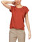 TrendiMax Damen T-Shirt Einfarbig Rundhals Kurzarm Sommer Shirt Locker Oberteile Basic Tops, Ziegelrot, M