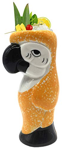 KIURENGT Tiki Mugs - Taza de loro, 600 ml, taza de cóctel para bebidas Mai Tai, ponche, piña colada y bar tropical