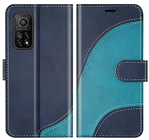 BoxTii Hülle für Xiaomi MI 10T Pro/Xiaomi MI 10T, Leder Handyhülle für Xiaomi MI 10T Pro/Xiaomi MI 10T, Ledertasche Klapphülle Schutzhülle mit Kartenfächer und Magnetverschluss, Blau