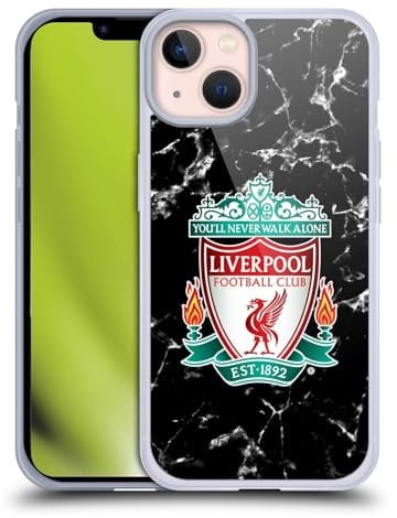 Head Case Designs Officially Licensed Liverpool Football Club Black Crest Marble Soft Gel Case Compatible With Apple iPhone 13
