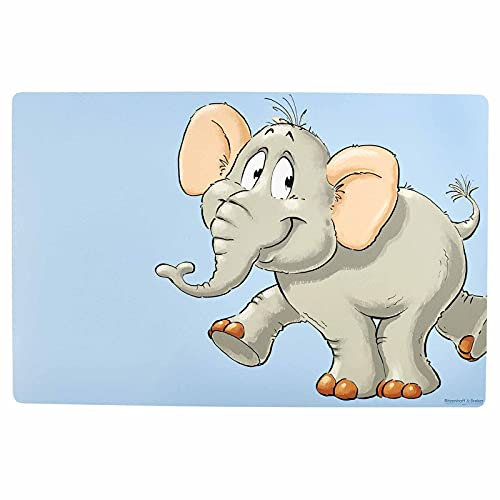 Ritzenhoff & Breker Platzset Happy Zoo, Elefantenkind Eddi, Tischset 45 x 30 cm, Platzmatte mit Tier-Motiv, Abwischbar