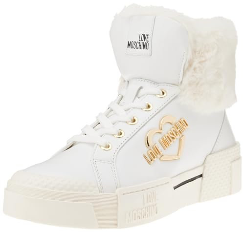 Love Moschino Damen Sneakers, Weiß, 38 EU