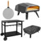 Dellonda Gas Pizza Oven with Water-Resistant Cover/Carry Bag, 12 Pizza Peel & Plancha/BBQ Trolley - DG262