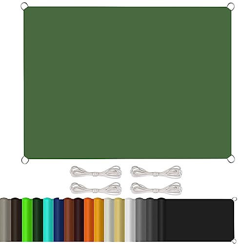 Sun Shade Sail 2.5 x 7 m(8.2 x 22.97ft) Water Resistant UV Block Weather Resistant Garden Sun Shade Sail Canopy with Ropes for Outdoor Garden Party, Dark Green