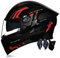 Motorradhelm Motorrad Klapphelm Für Männer Und Frauen Mit Doppelscheib Vollgesichts Motorrad Rennhelm DOT/ECE-Zugelassener Moped Street Racing Motocross Helm 2,XXL:63-64CM