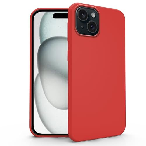 N NEWTOP Cover Compatibile per iPhone 15, Custodia TPU SOFT Gel Silicone Ultra Slim Sottile Flessibile Case Posteriore Protettiva Anti Urto Guscio Proteggi Scocca (Rosso)