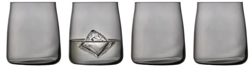 Lyngby Glas Krystal Zero Verre d'eau 42 cl 4 pces Gris fumé