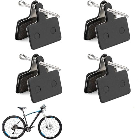 Fahrrad Scheibenbremsbeläge, Bremsbeläge Elektrofahrrad kompatibel, High Performance Bremsbeläge Disc Brake Pads & Spring (Resin) für Mountainbike Scheibenbremse Langlebige Bike Bremsbelag(4 Stk)