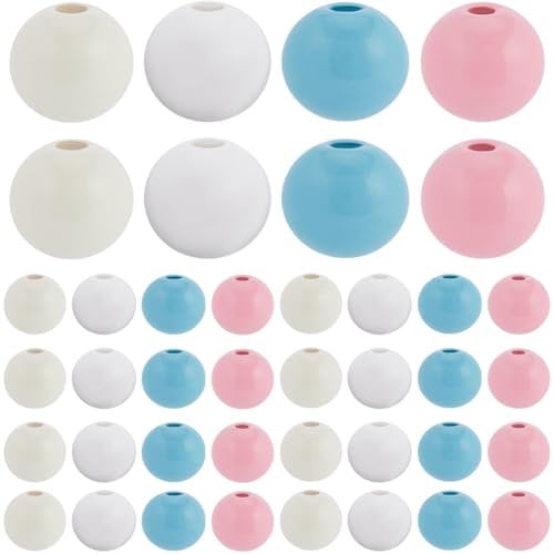 SOFPLATE 120Pcs Colorful Round Wood Bead Painted Wooden Beads Bulk 16mm Natural Wood Macaron Round Farmhouse Craft Large Hole Loose Spacer Beads for jewellery Making Bracelets Necklaces DIY Art Crafts