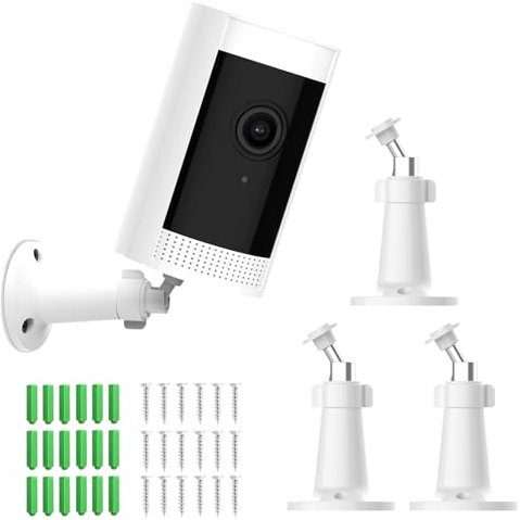honecumi for Ring Camera Wall Mount–Adjustable Brackets Compatible with Ring Stick Up Cam Battery/Plug-in/Camera Pro Battery/Ring Indoor Cam (1st Gen), Universal 1/4”Screw Security Cameras, 3-Pack