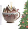 Ancsttu Adornos de chocolate caliente para árbol de Navidad, decoración de casa de nieve, taza de café, acrílicos 2D, divertido colgante de paisaje de Navidad, dije de decoración de árbol de