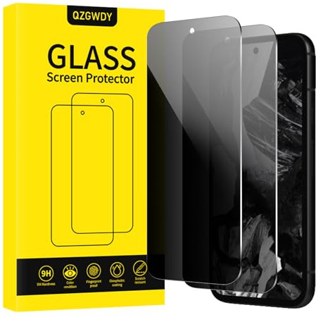 QZGWDY Verre Trempé Anti-Espion pour Google Pixel 8a, Lot de 2 Film Protection Écran Vitre Protecteur Protege Sans Bulles, Dureté 9H, Facile à Installer