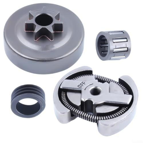 325-7T Ritzel Kupplungstrommel Kit 4-teiliges Ersatzset für Kettensägen — Kompatibel mit Modellen 136/137/141/142/2036/2040/CS2040 — Stahlkonstruktion, einfache Installation, .325 Zoll 7-Zahn-Sprocket