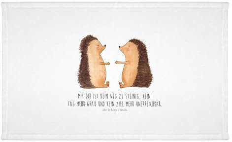 Mr. & Mrs. Panda 50 x 100 Handtuch Igel Liebe - Geschenk, Jahrestag, Badezimmer, Verlobung, Kinder, groß, Partner, Heiratsantrag, Handtücher,