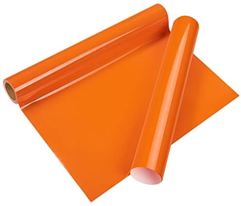 VINYL FROG Heat Transfer Vinyl Roll HTV Vinyl - 30.5x155cm Orange Iron on Vinyl for T-Shirts, Heat Press Vinyl for DIY Craft Designs (Orange)