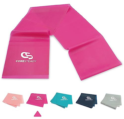 Coresteady fasce elastiche per terapia - fasce per pilates, yoga, allenamento per la forza di alta qualità - fisioterapia & riabilitazione - uomini e donne - guida agli inclusa,#2 MAGENTA/LIGHT, 2M