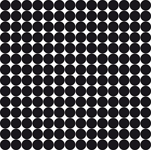 GRAZDesign Wandtattoo Konfetti Kreise 196 Punkte je 4 cm groß im Set, viele Farben, Kinderzimmer Wohnzimmer Dekoration / 57x57cm / 070 schwarz