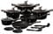 Berlinger Haus BH-1664N Kochgeschirr-Set, Metallic Line Royal Black Edition, 15-teilig