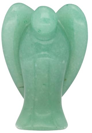 Grüner Aventurin Engel Schutzengel Edelstein Figur stehend Glücksbringer | Liebevoll gearbeitete Schutzengel-Figur | Jedes Stück ein Unikat | Ideal als Geschenk