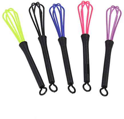 Lurrose 5 unids plástico agitador del tinte para el cabello colorante para el cabello batidor de crema batidor agitador herramientas para salón de peluquería peluquería