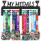 WEBIN My Medals Medaillen Aufhänger Halter Display Rack,Schwarz Super Hart Stahl Metall,Wandmontage Über 50 Medaillen