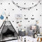 WandSticker4U®- 140x Wandtattoo Punkte + 2 Wimpern in SCHWARZ I Wandsticker Kinderzimmer Kreise Aufkleber Kinder I Wanddeko selbstklebend Dots für Wände und Möbel (E. Farbe: Schwarz)