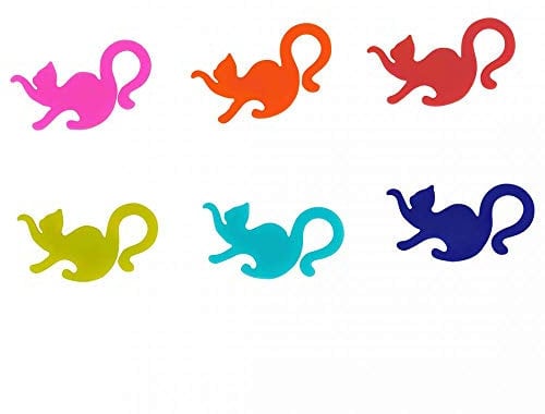 Pylones 6er-Set Glasmarkierer, Entrechats Happy Hours, Silikon Katzen, Marker