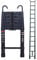 Huini 5m Aluminium Telescopic Ladder with Detachable Hook, 13 Steps, Max Load 150kg, Black