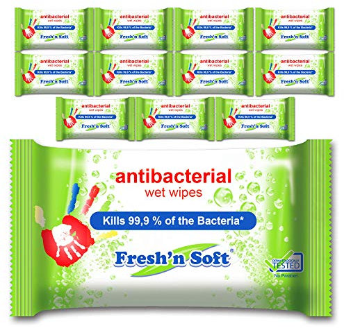 Multi-Purpose Antibacterial Disinfectant 15 Pack Multipack Total (180) Wipes For Hard Surfaces Gym Equipment Keyboards Door Handles Effective Against Bacteria, White (12)