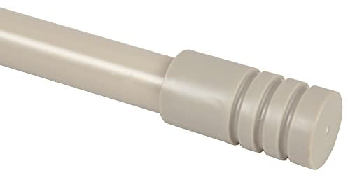Gardinenstange Modern ausziehbar 115 bis 200 cm, Durchmesser 16mm/19mm - Edelstahl - Stil-Garnitur, 1-Lauf Metall Stange